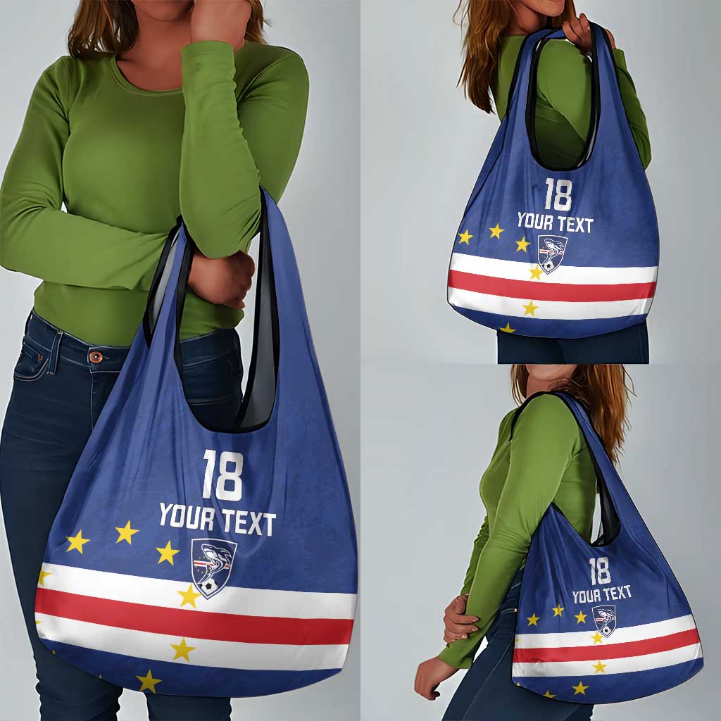 Cape Verde Football Go Champion Custom Grocery Bag Sporty Style - African Pride