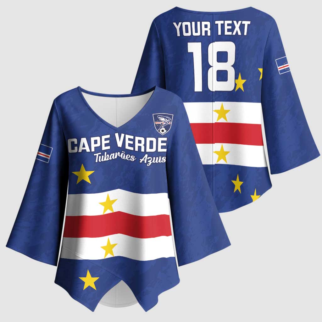 Cape Verde Football Go Champion Custom Kimono Sleeve Blouse Sporty Style