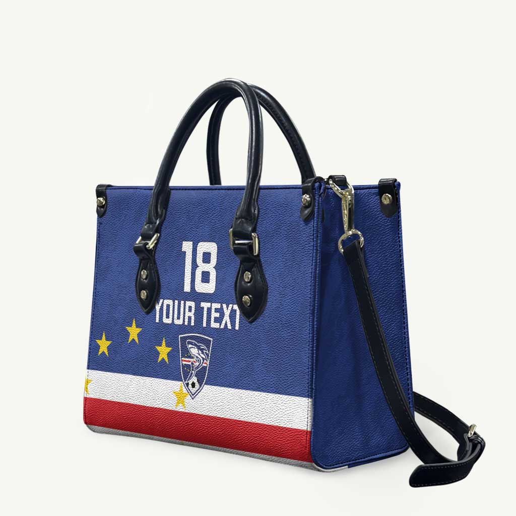 Cape Verde Football Go Champion Custom Leather Bag Sporty Style