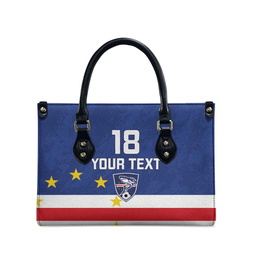 Cape Verde Football Go Champion Custom Leather Bag Sporty Style