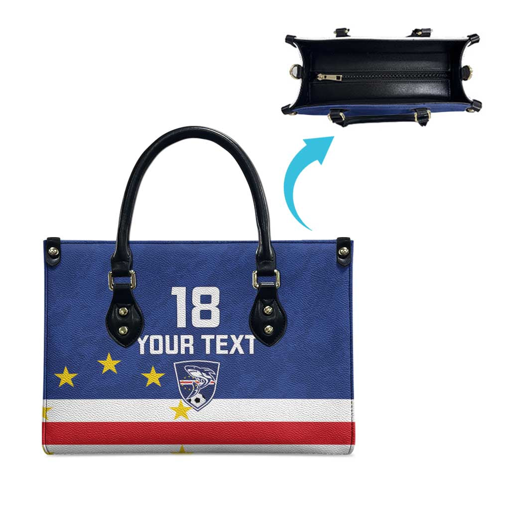 Cape Verde Football Go Champion Custom Leather Bag Sporty Style