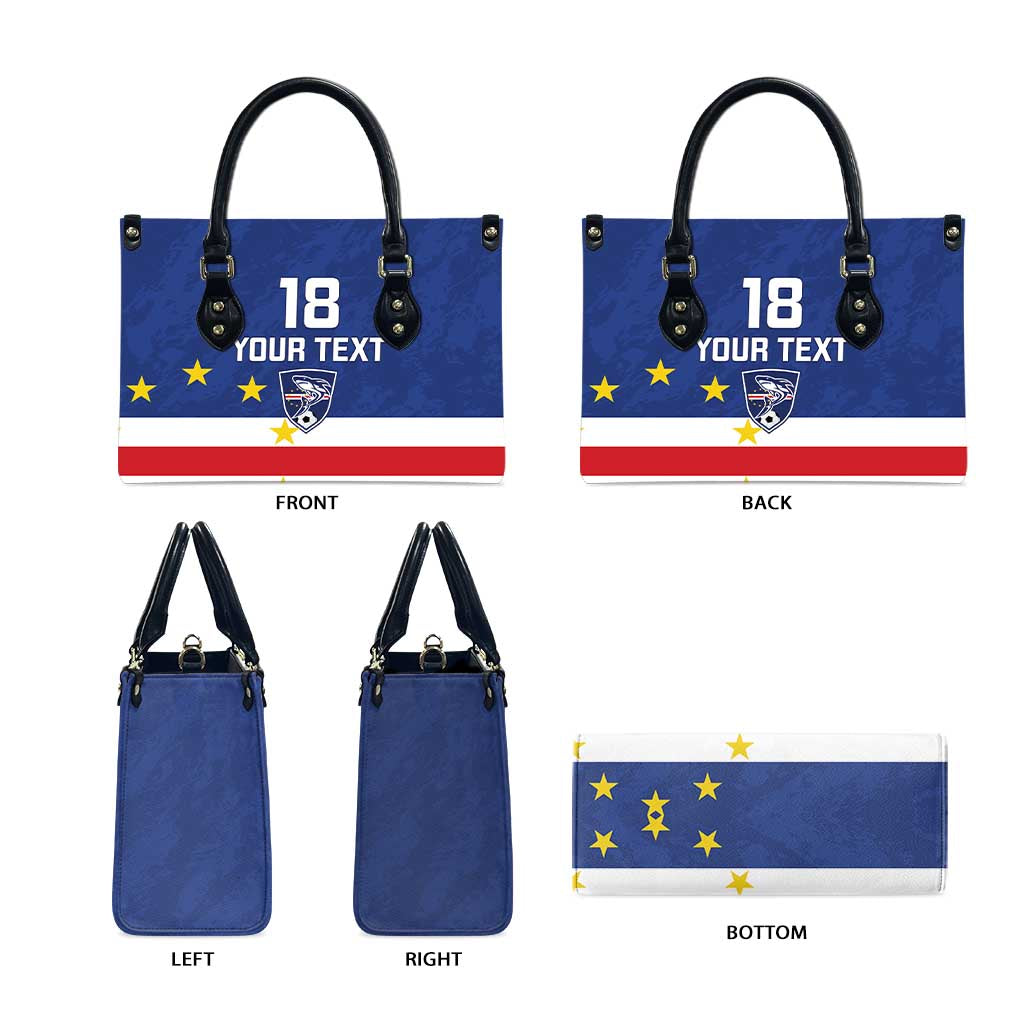 Cape Verde Football Go Champion Custom Leather Bag Sporty Style