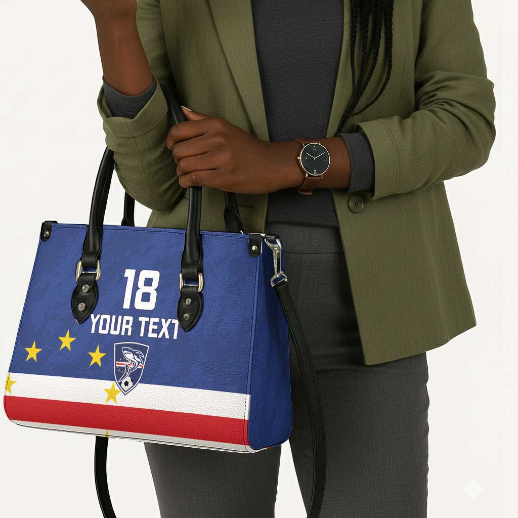 Cape Verde Football Go Champion Custom Leather Bag Sporty Style