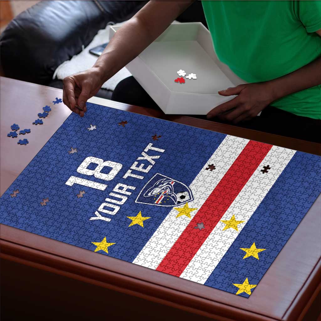 Cape Verde Football Go Champion Custom Puzzle Sporty Style