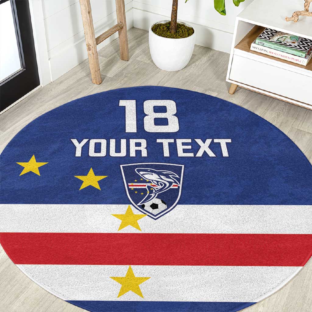 Cape Verde Football Go Champion Custom Round Carpet Sporty Style - African Pride