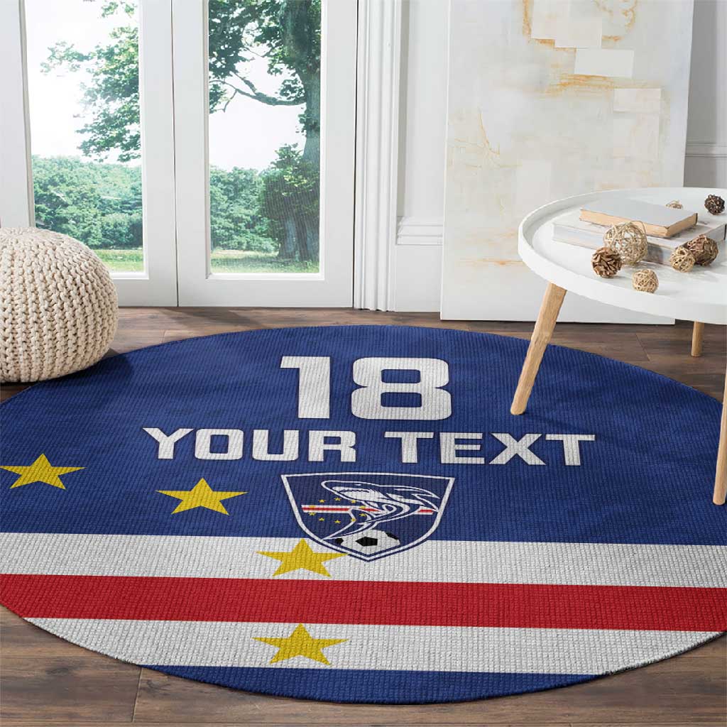 Cape Verde Football Go Champion Custom Round Carpet Sporty Style - African Pride