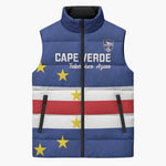 Cape Verde Football Go Champion Custom Sleeveless Puffer Jacket Sporty Style