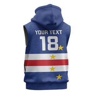 Cape Verde Football Go Champion Custom Sleeveless Zip Hoodie Sporty Style - African Pride