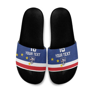 Cape Verde Football Go Champion Custom Slide Sandals Sporty Style