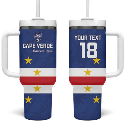Cape Verde Football Go Champion Custom Tumbler With Handle Sporty Style - African Pride