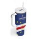Cape Verde Football Go Champion Custom Tumbler With Handle Sporty Style - African Pride