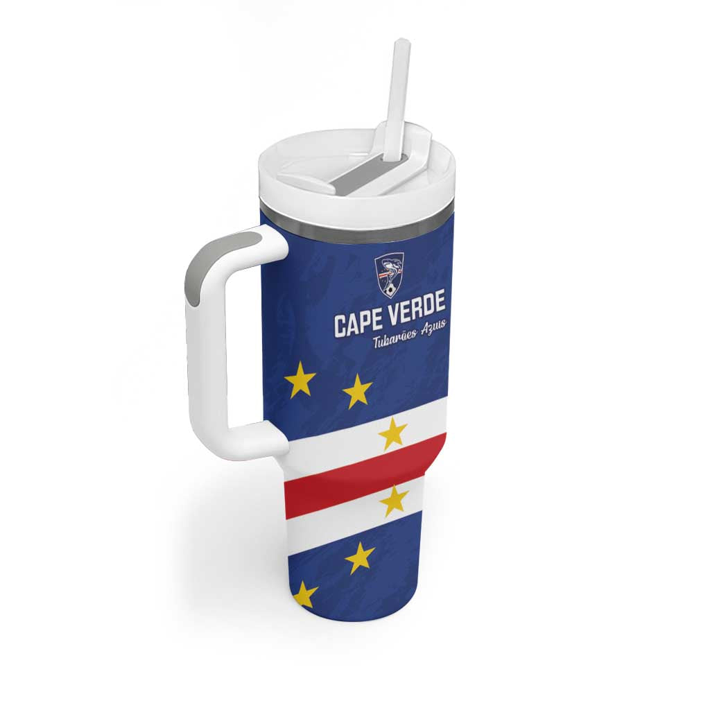 Cape Verde Football Go Champion Custom Tumbler With Handle Sporty Style - African Pride