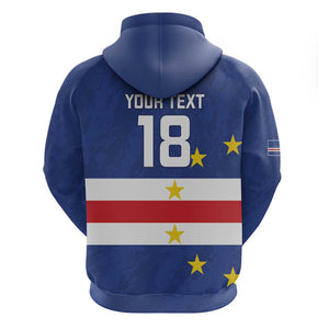 Cape Verde Football Go Champion Custom Zip Hoodie Sporty Style - African Pride