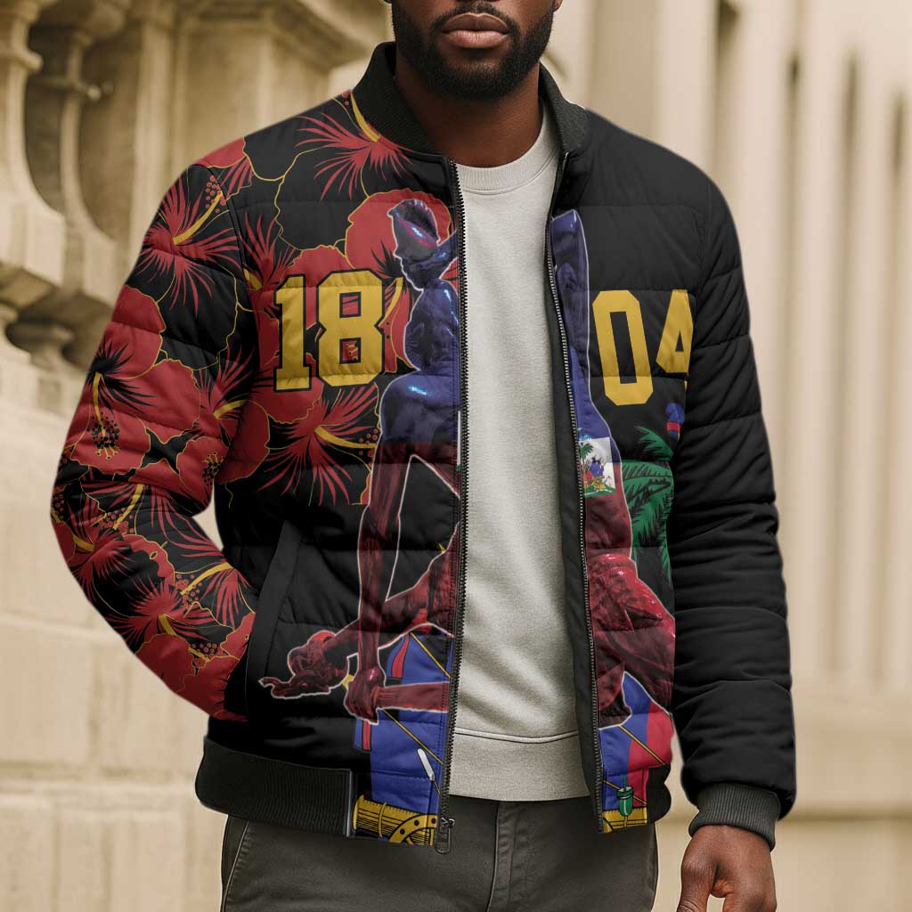 Afro-Haitians Negre Marron Bomber Puffer Jacket Libete Egalite Fratenite