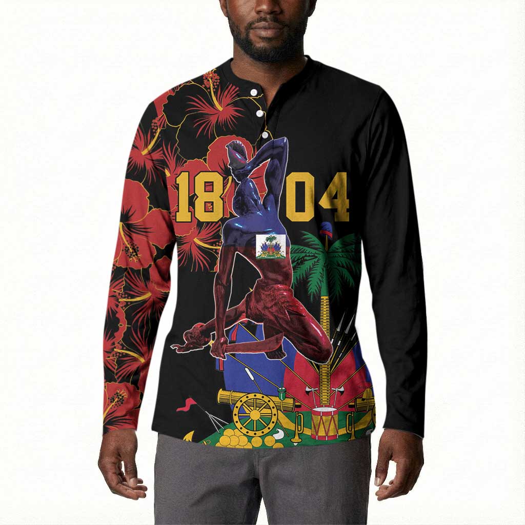 Afro-Haitians Negre Marron Button Sweatshirt Libete Egalite Fratenite