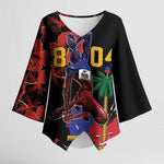 Afro-Haitians Negre Marron Kimono Sleeve Blouse Libete Egalite Fratenite