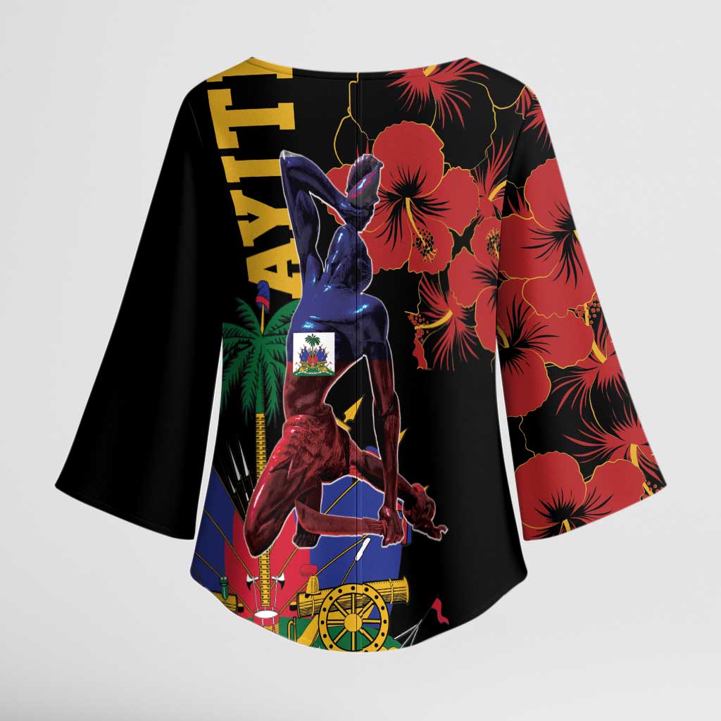 Afro-Haitians Negre Marron Kimono Sleeve Blouse Libete Egalite Fratenite