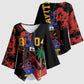 Afro-Haitians Negre Marron Kimono Sleeve Blouse Libete Egalite Fratenite