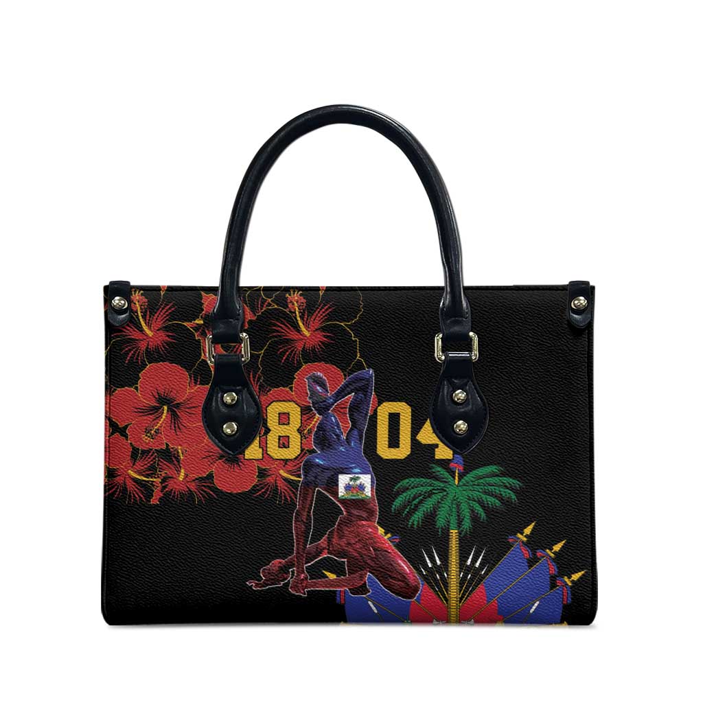 Afro-Haitians Negre Marron Leather Bag Libete Egalite Fratenite