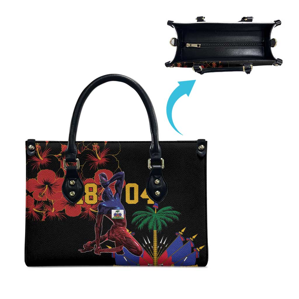Afro-Haitians Negre Marron Leather Bag Libete Egalite Fratenite
