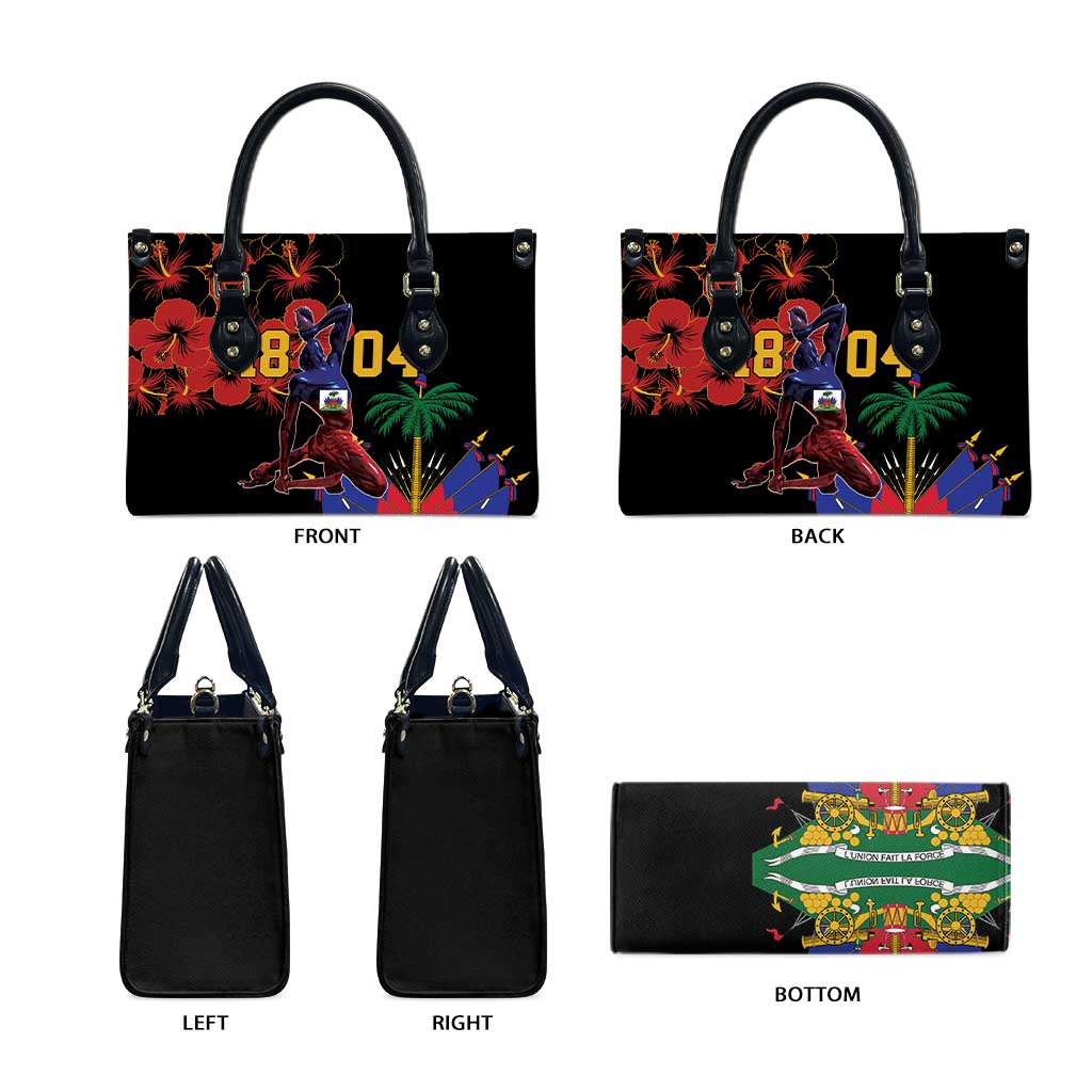 Afro-Haitians Negre Marron Leather Bag Libete Egalite Fratenite