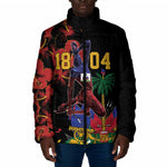 Afro-Haitians Negre Marron Padded Jacket Libete Egalite Fratenite