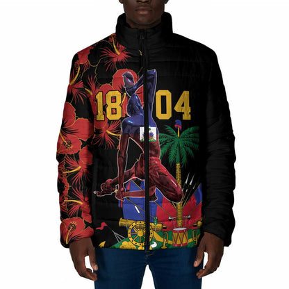 Afro-Haitians Negre Marron Padded Jacket Libete Egalite Fratenite