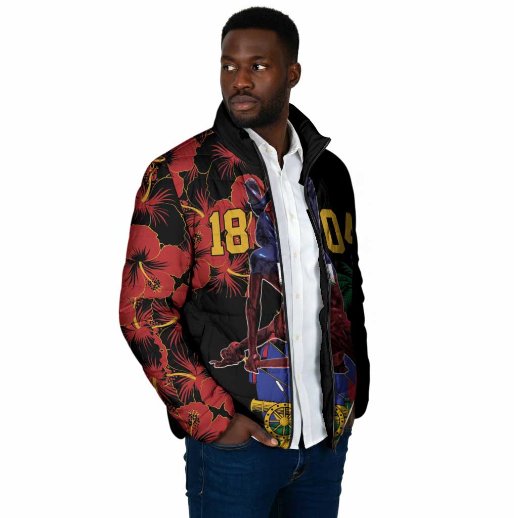 Afro-Haitians Negre Marron Padded Jacket Libete Egalite Fratenite