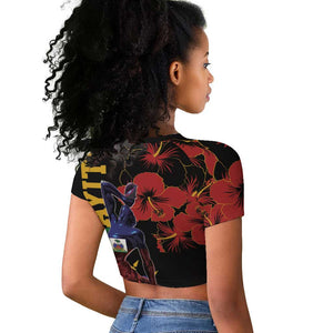 Afro-Haitians Negre Marron Raglan Cropped T shirt Libete Egalite Fratenite LT18