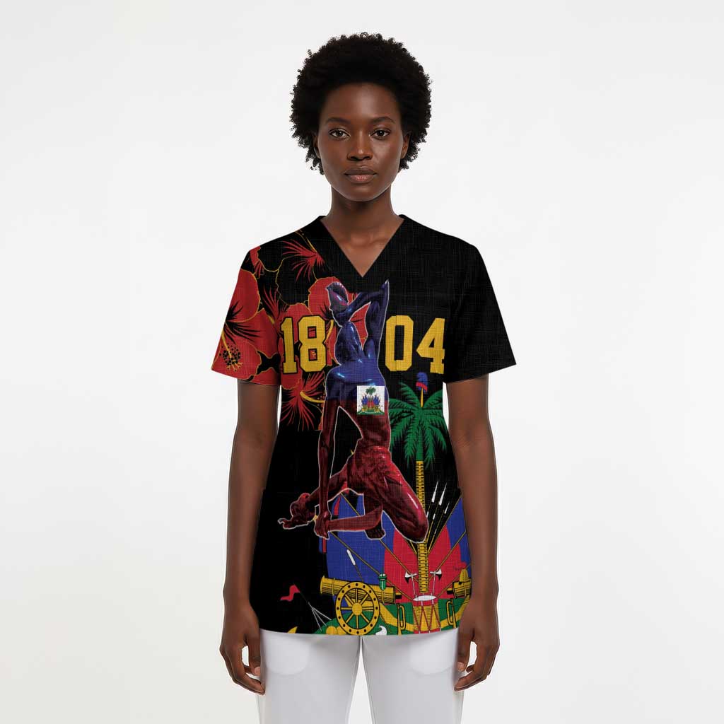 Afro-Haitians Negre Marron Scrub Top Libete Egalite Fratenite - African Pride