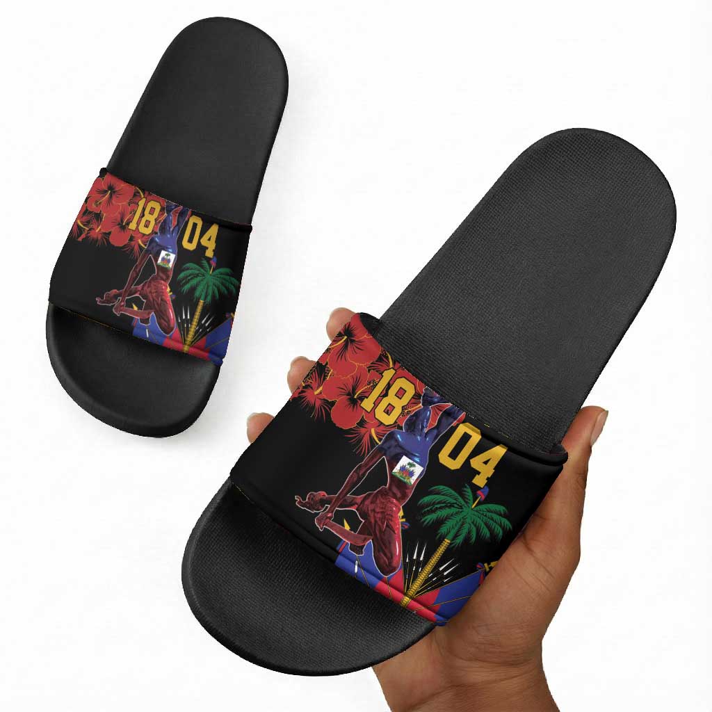 Afro-Haitians Negre Marron Slide Sandals Libete Egalite Fratenite