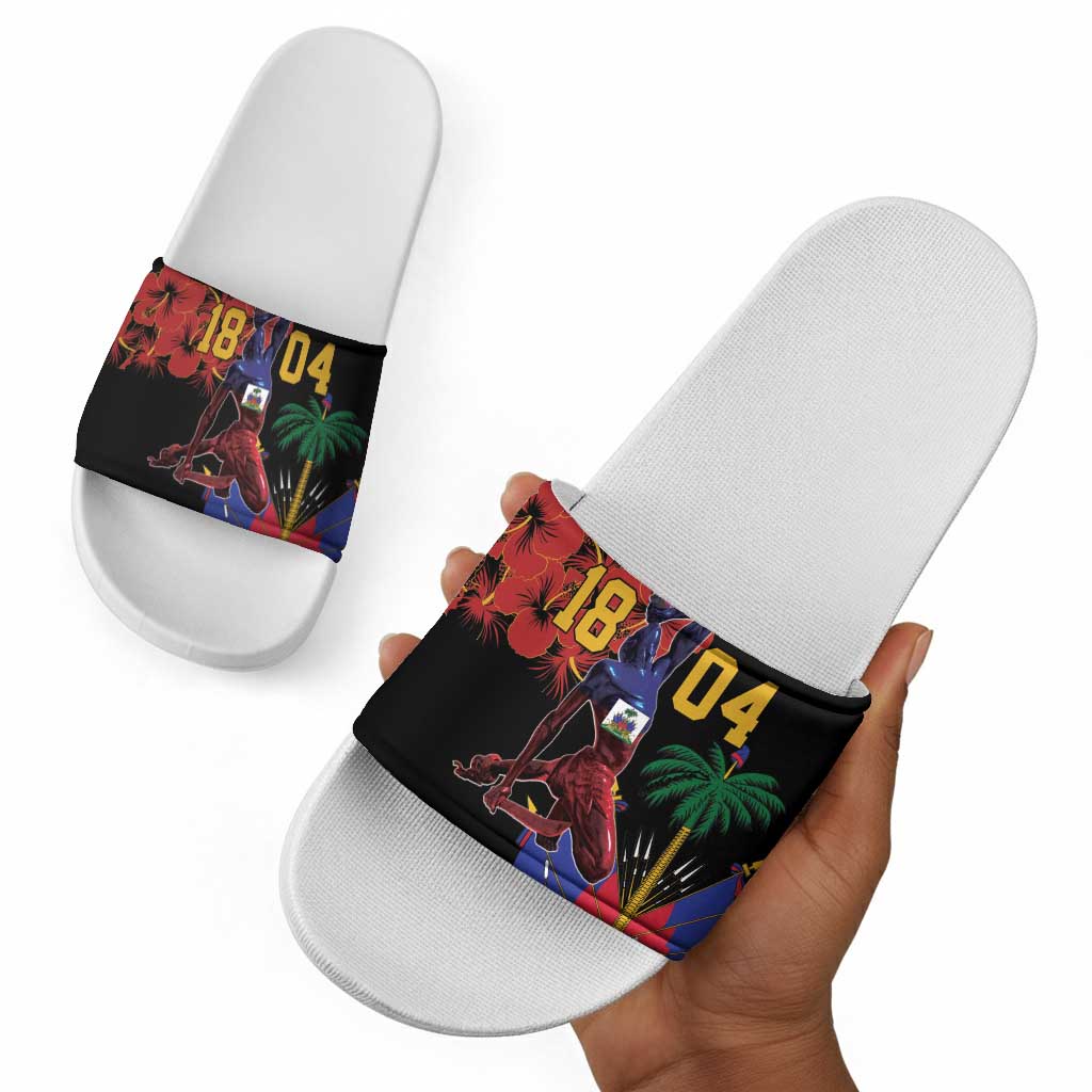 Afro-Haitians Negre Marron Slide Sandals Libete Egalite Fratenite