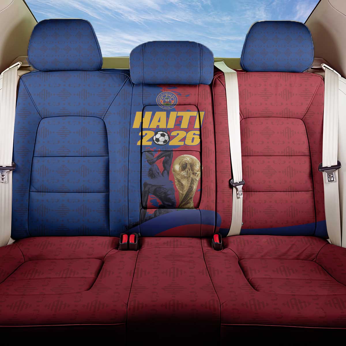 Afro-Haitians Football Back Car Seat Cover Les Grenadiers 2026 World Football - African Pride