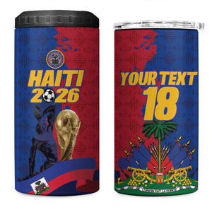 Custom Afro-Haitians Football 4 in 1 Can Cooler Tumbler Les Grenadiers 2026 World Football - African Pride