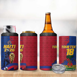 Custom Afro-Haitians Football 4 in 1 Can Cooler Tumbler Les Grenadiers 2026 World Football - African Pride