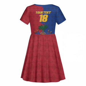 Custom Afro-Haitians Football Kid Short Sleeve Dress Les Grenadiers 2026 World Football - African Pride