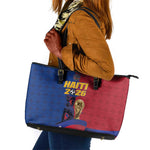 Afro-Haitians Football Leather Tote Bag Les Grenadiers 2026 World Football - African Pride