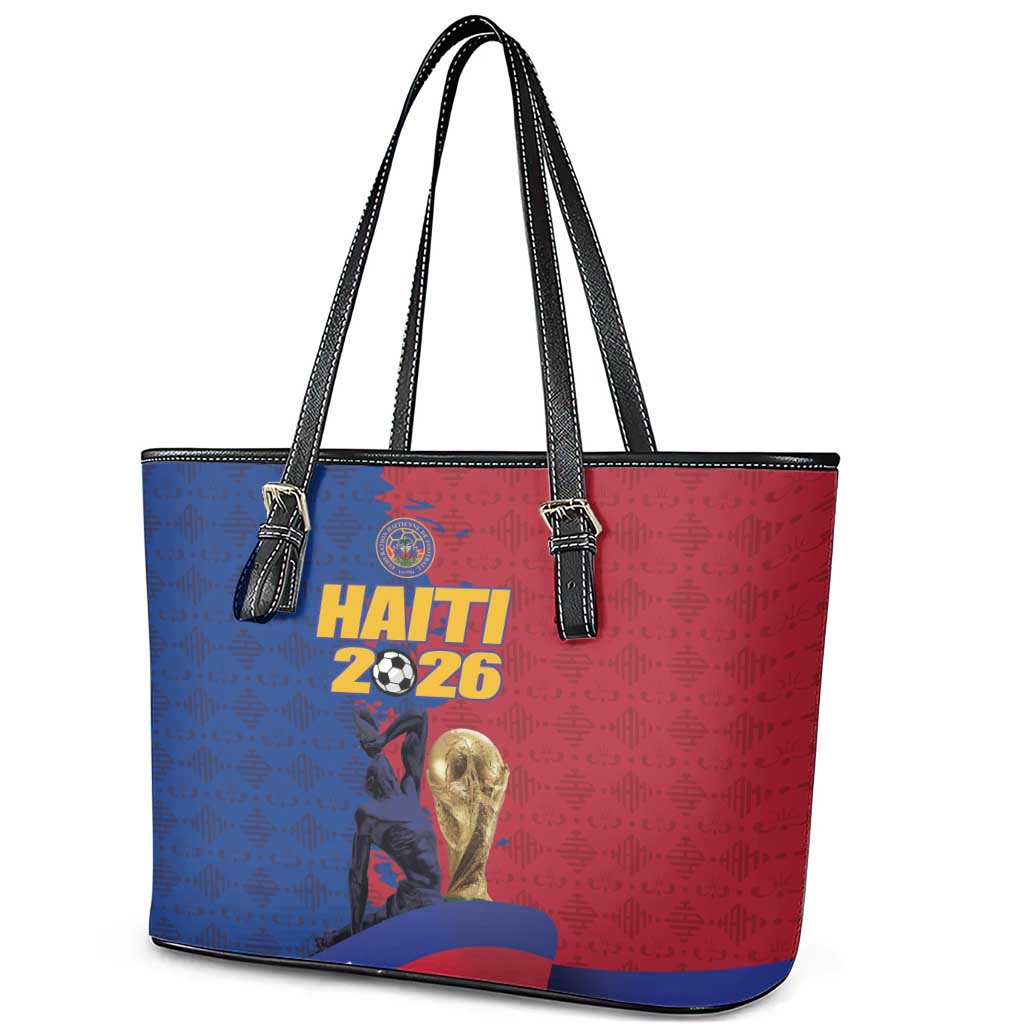 Afro-Haitians Football Leather Tote Bag Les Grenadiers 2026 World Football - African Pride