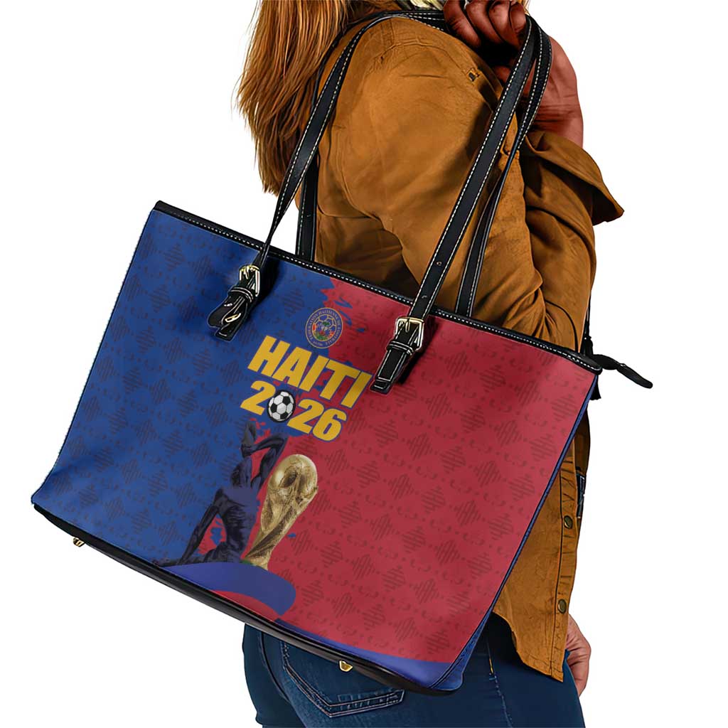 Afro-Haitians Football Leather Tote Bag Les Grenadiers 2026 World Football - African Pride