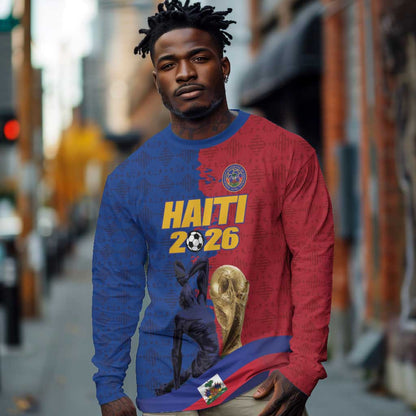Custom Afro-Haitians Football Long Sleeve Shirt Les Grenadiers 2026 World Football - African Pride