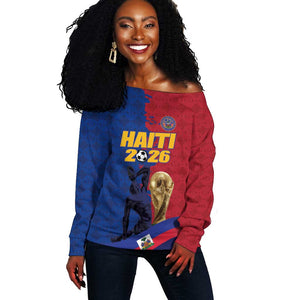 Custom Afro-Haitians Football Off Shoulder Sweater Les Grenadiers 2026 World Football - African Pride