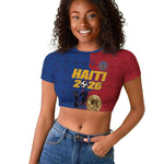 Custom Afro-Haitians Football Raglan Cropped T shirt Les Grenadiers 2026 World Football - African Pride