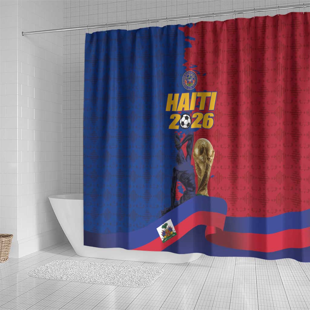 Afro-Haitians Football Shower Curtain Les Grenadiers 2026 World Football - African Pride