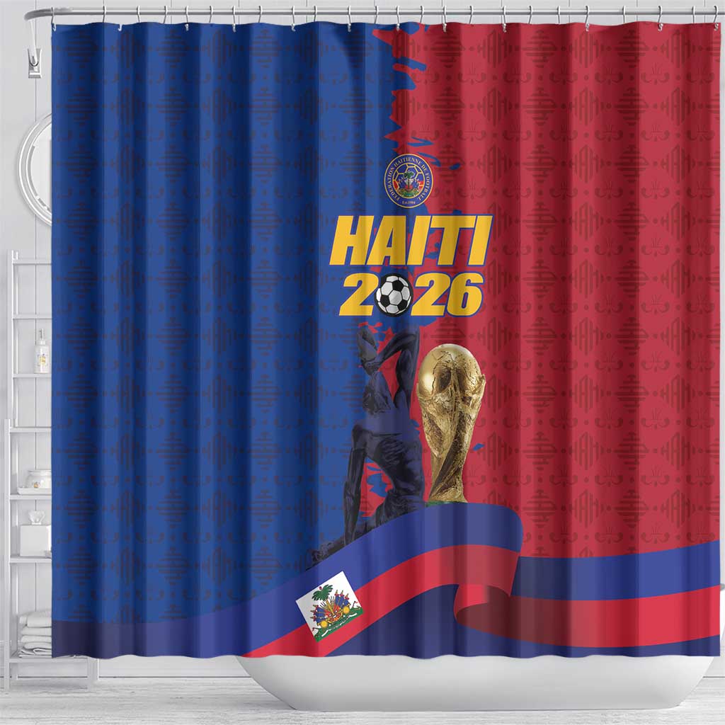 Afro-Haitians Football Shower Curtain Les Grenadiers 2026 World Football - African Pride