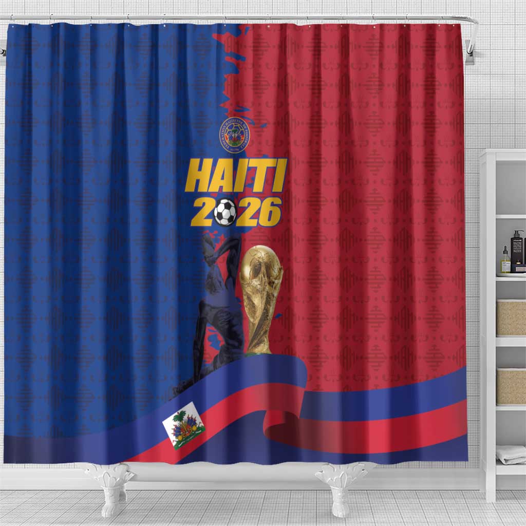 Afro-Haitians Football Shower Curtain Les Grenadiers 2026 World Football - African Pride