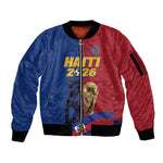 Custom Afro-Haitians Football Sleeve Zip Bomber Jacket Les Grenadiers 2026 World Football - African Pride