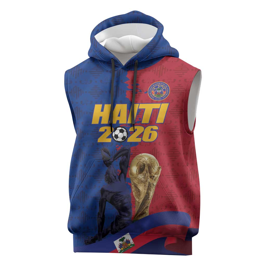 Custom Afro-Haitians Football Sleeveless Hoodie Les Grenadiers 2026 World Football - African Pride