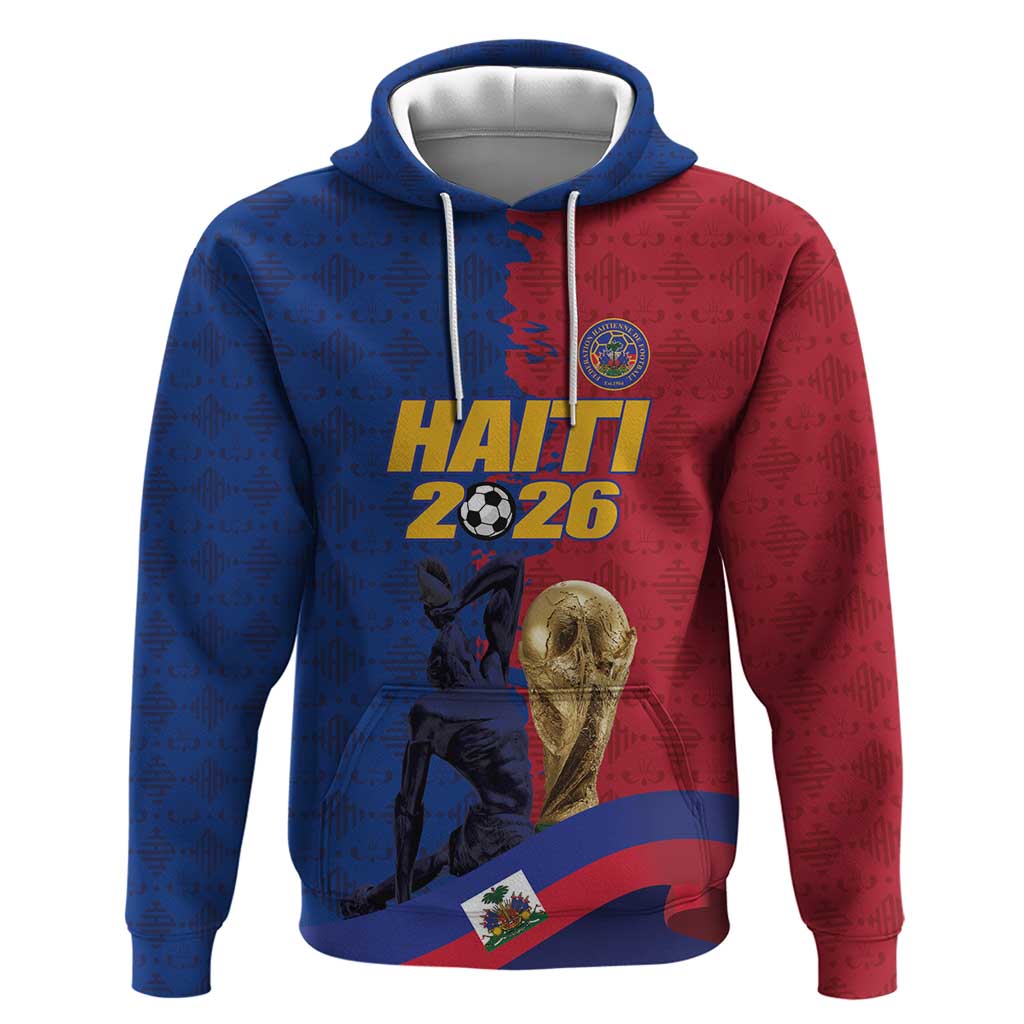 Custom Afro-Haitians Football Zip Hoodie Les Grenadiers 2026 World Football - African Pride