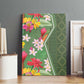 Afro Tropical Flowers Canvas Wall Art Green Version