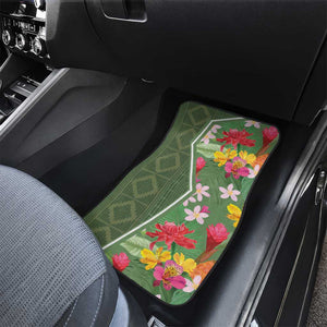 Afro Tropical Flowers Car Mats Green Version